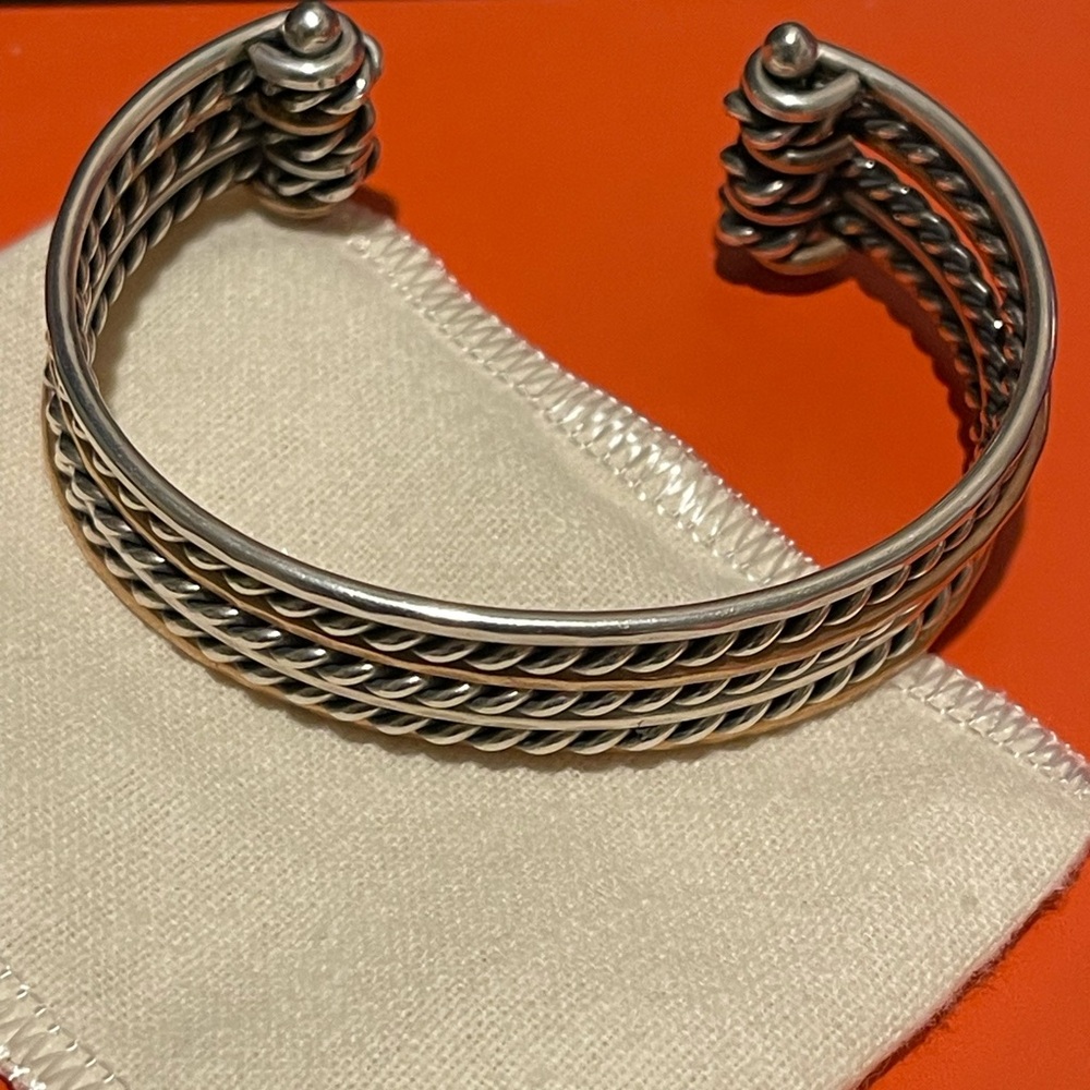 James Avery Silver Twisted Cable Cuff Bracelet - image 1
